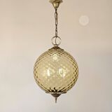 Amber glass pendant light