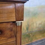 Small Empire-style chest of drawers in solid walnut