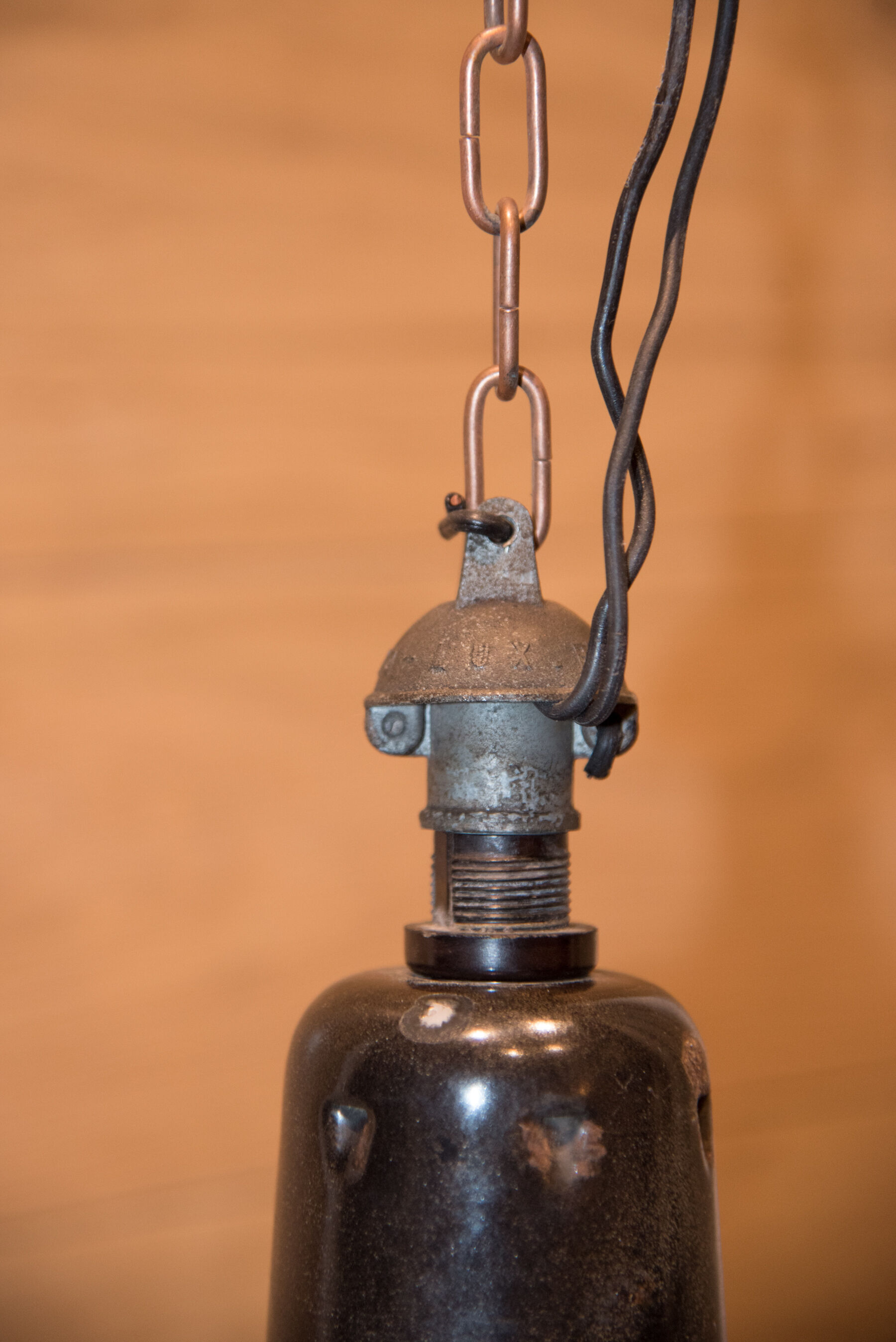 Black enamel sheet hanging 1950s