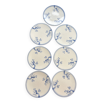 7 Art Deco dessert plates