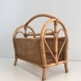 Rattan magazine rack