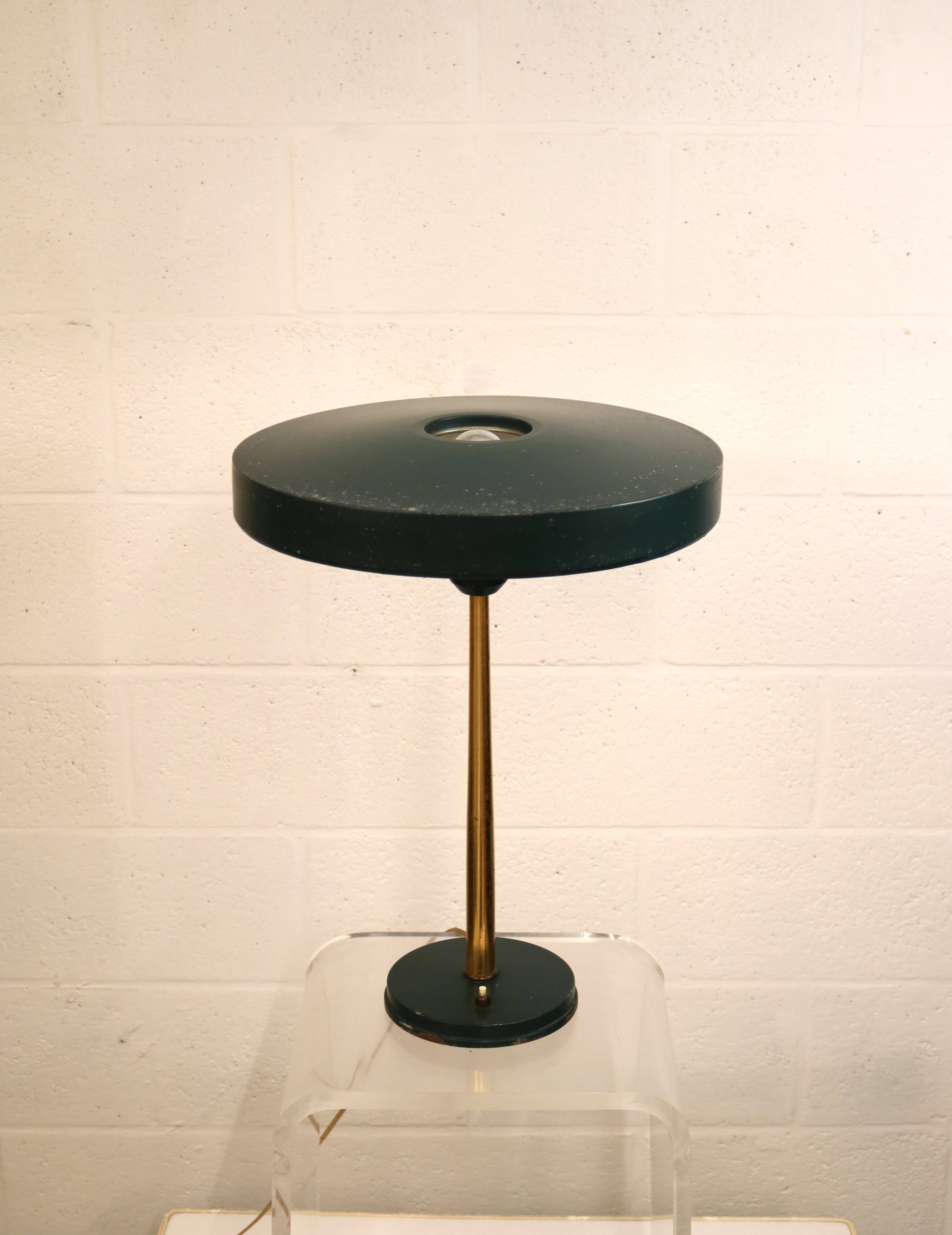Midcentury Louis Kalff desk lamp *** Model Timor 69 dark green *** Philips