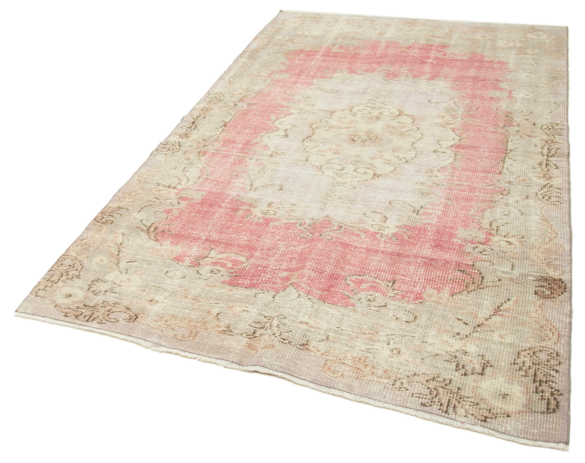 Tapis beige anatolien unique tissé à la main 147 cm x 231 cm - 38882