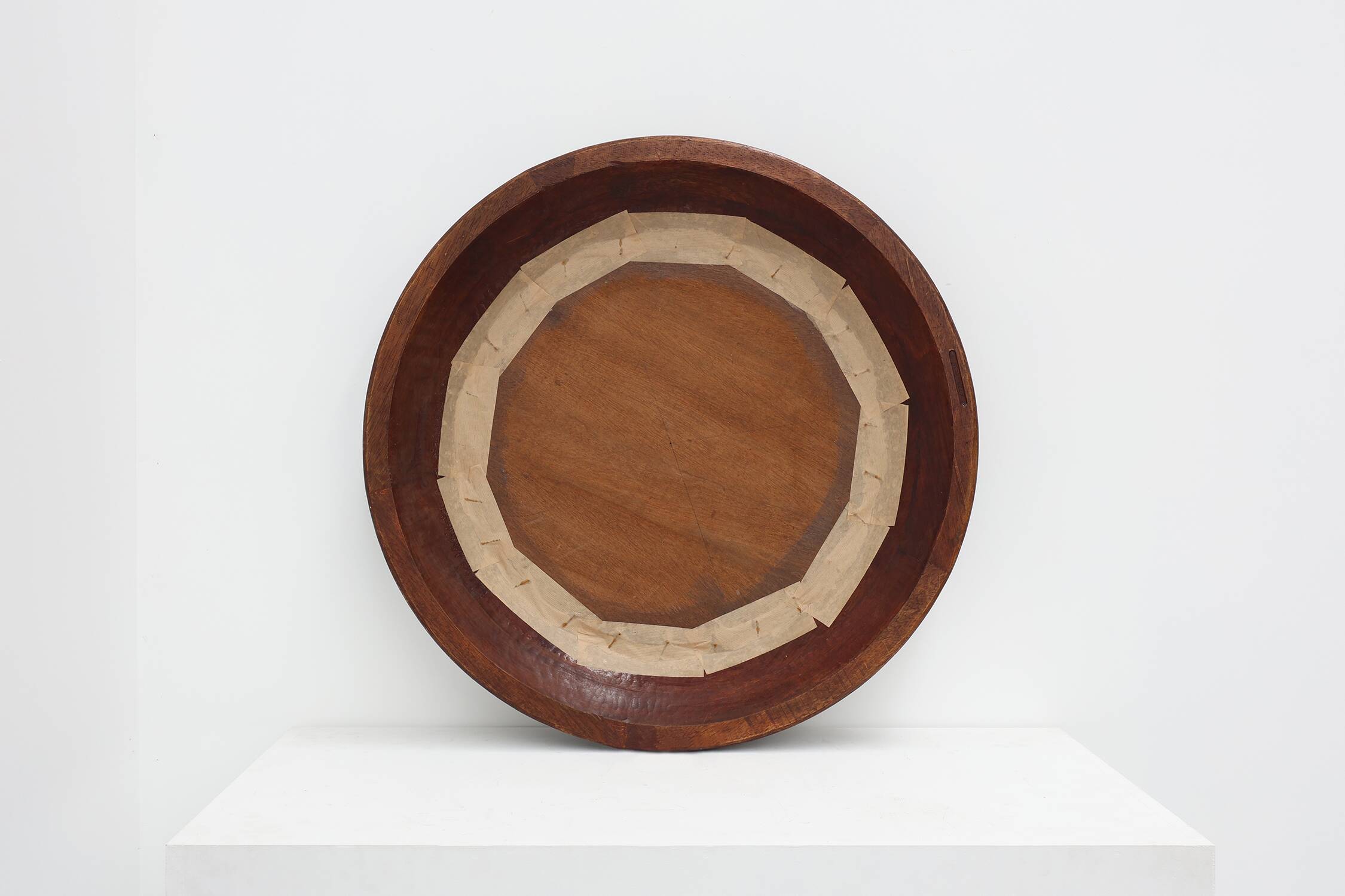 Large oak rustic wall mirror with floral carvings, France 1900s