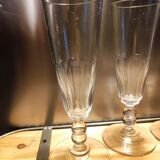 4 champagne flutes with cut sides, late 19th century