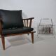 Leather Lounge Armchair Set – Teak, 1960s Mid-Century Vintage