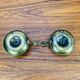 Pair of vintage brass cellar rat candlesticks
