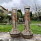 Pair of P. Jost Art Nouveau enameled glass vases