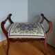 Piano bench stool upholstered canvas end of bed
