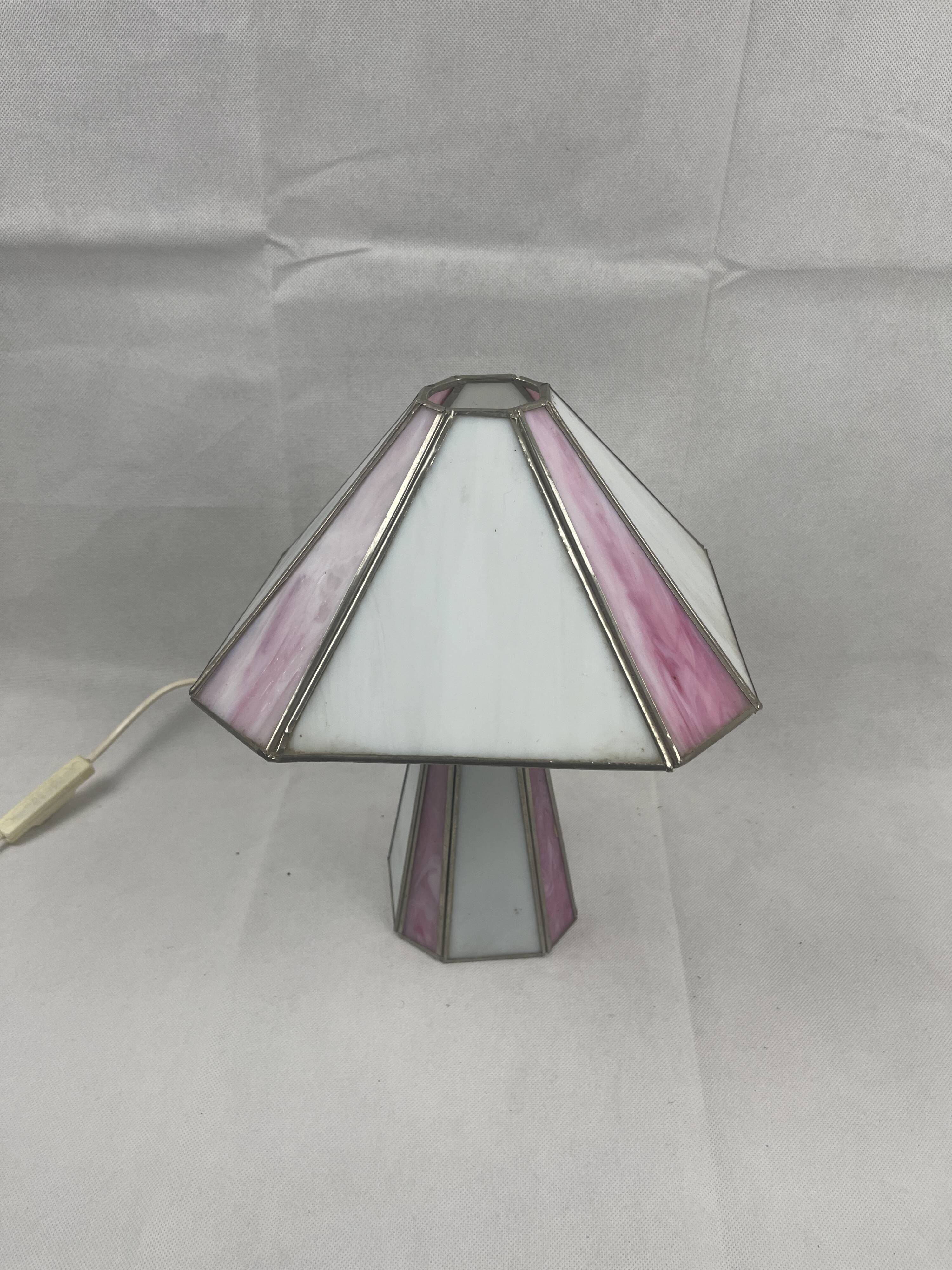 White and pink glass paste lamp
