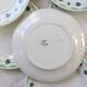 Set de 9 assiettes plates HBC Choisy le Roi, motif géométriques et floraux vert et bleu, vintage fra