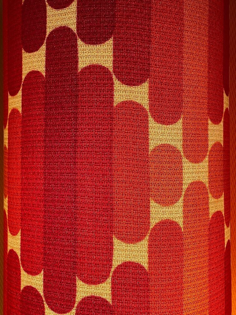 Camaieu table lamp - orange opaline and vintage fabric