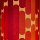 Camaieu table lamp - orange opaline and vintage fabric
