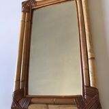 Mirror in rattan and bamboo 56X34
