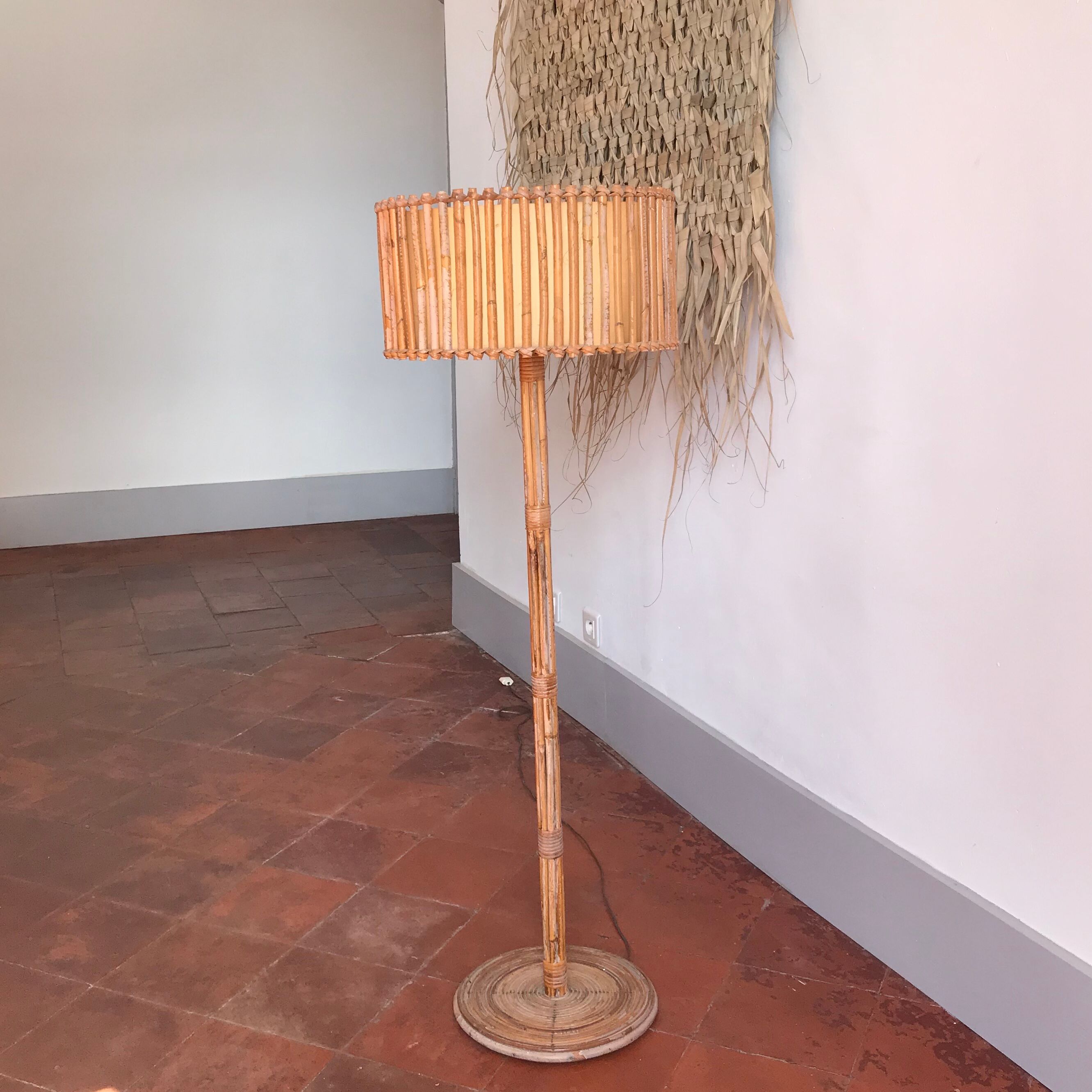 Vintage rattan lamppost