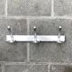 Vintage aluminum coat rack with three hooks