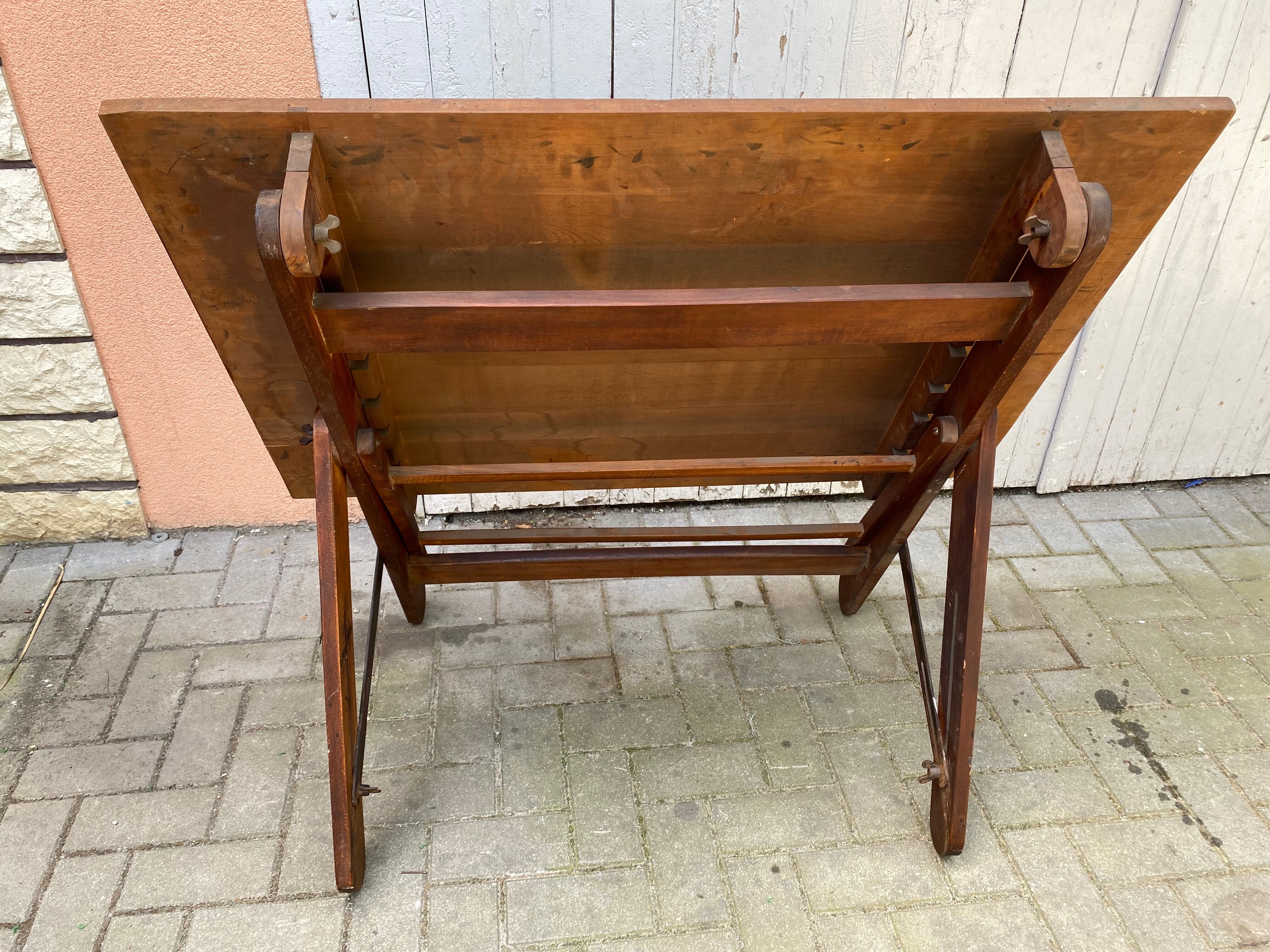Vintage architect's table in wood drawing table 1930