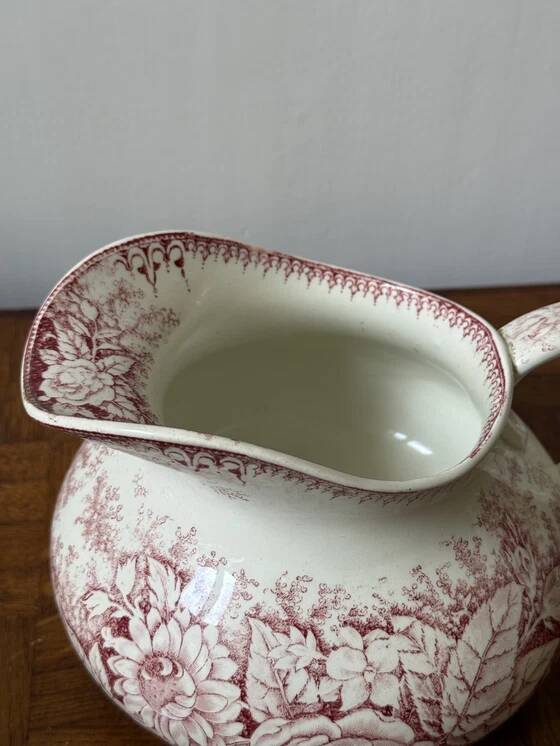 Antique pink ironstone toilet pitcher