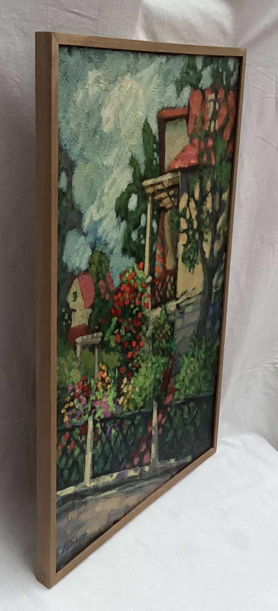 Ancien tableau huile sur toile signé dimension : hauteur - 83 cm- largeur - 58,5cm-