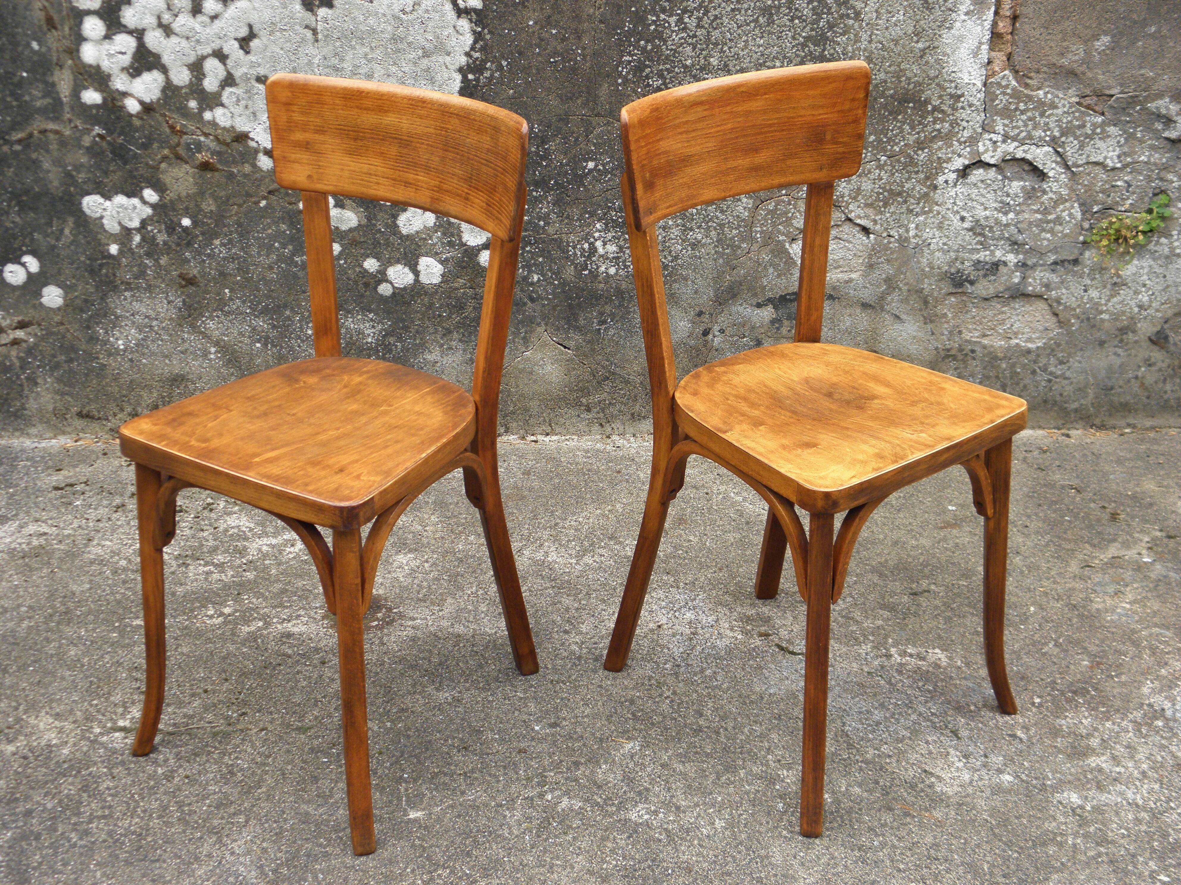 Pair of Baumann bistro chairs