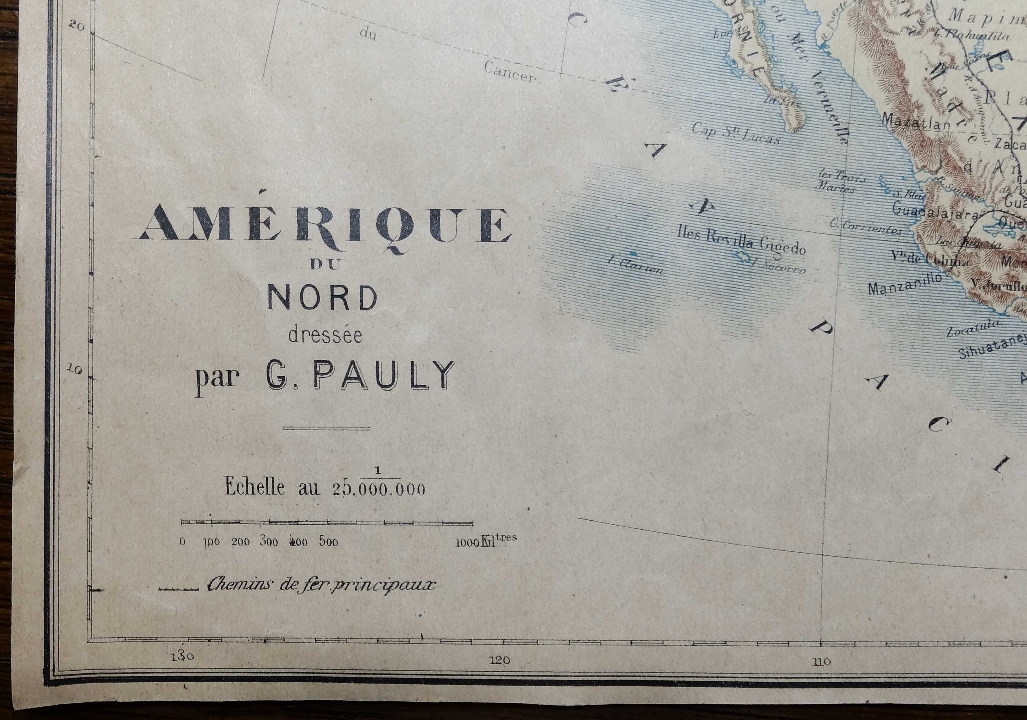 Old saussine geographical atlas in the form of a set of cubes around 1900