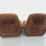 Pair of vintage corduroy armchairs from the 70s