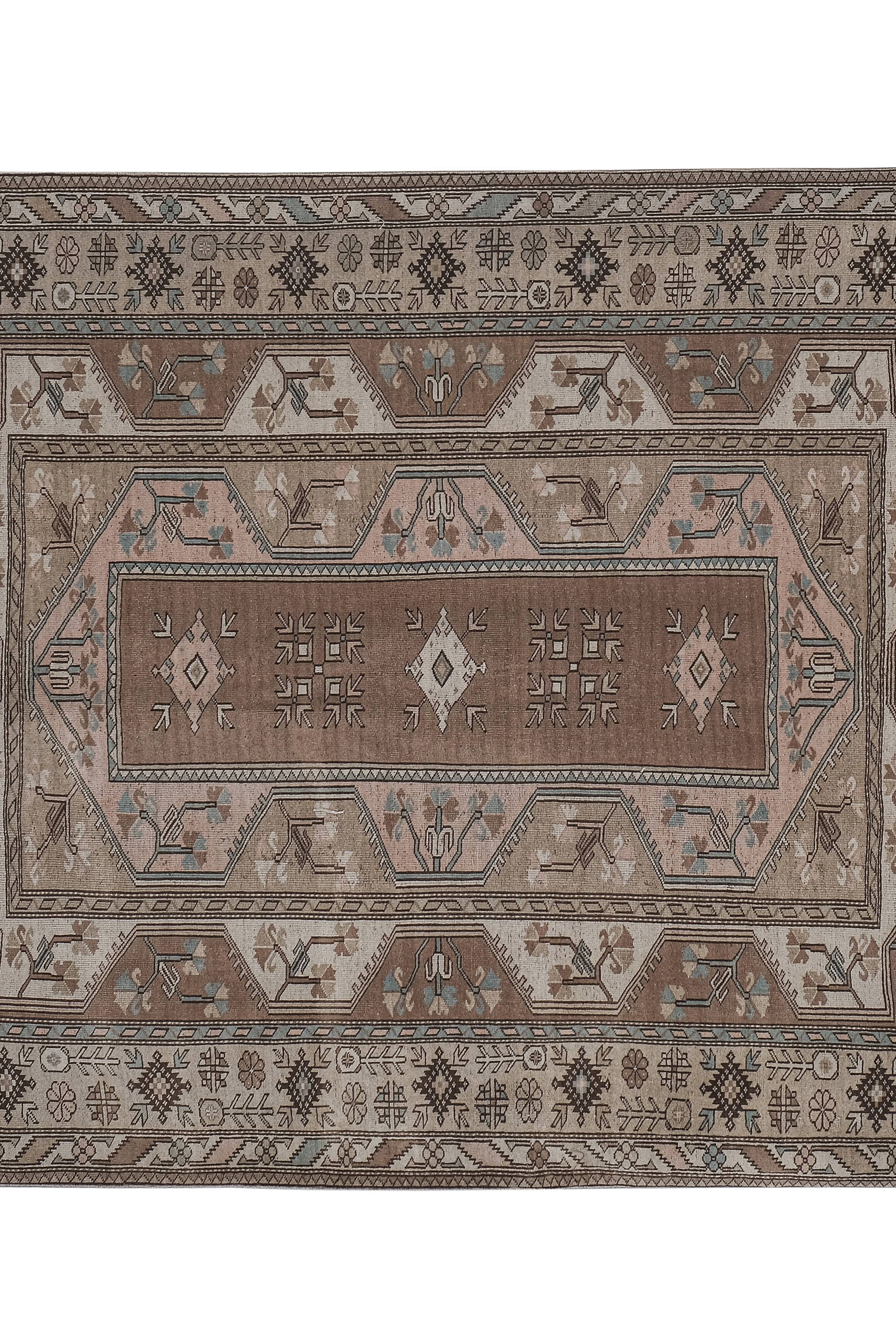 Turkish Milas Rug Carpet, DoorMat, Bedroom Kelim Carpet Teppiche 7'1'' x 8'11''