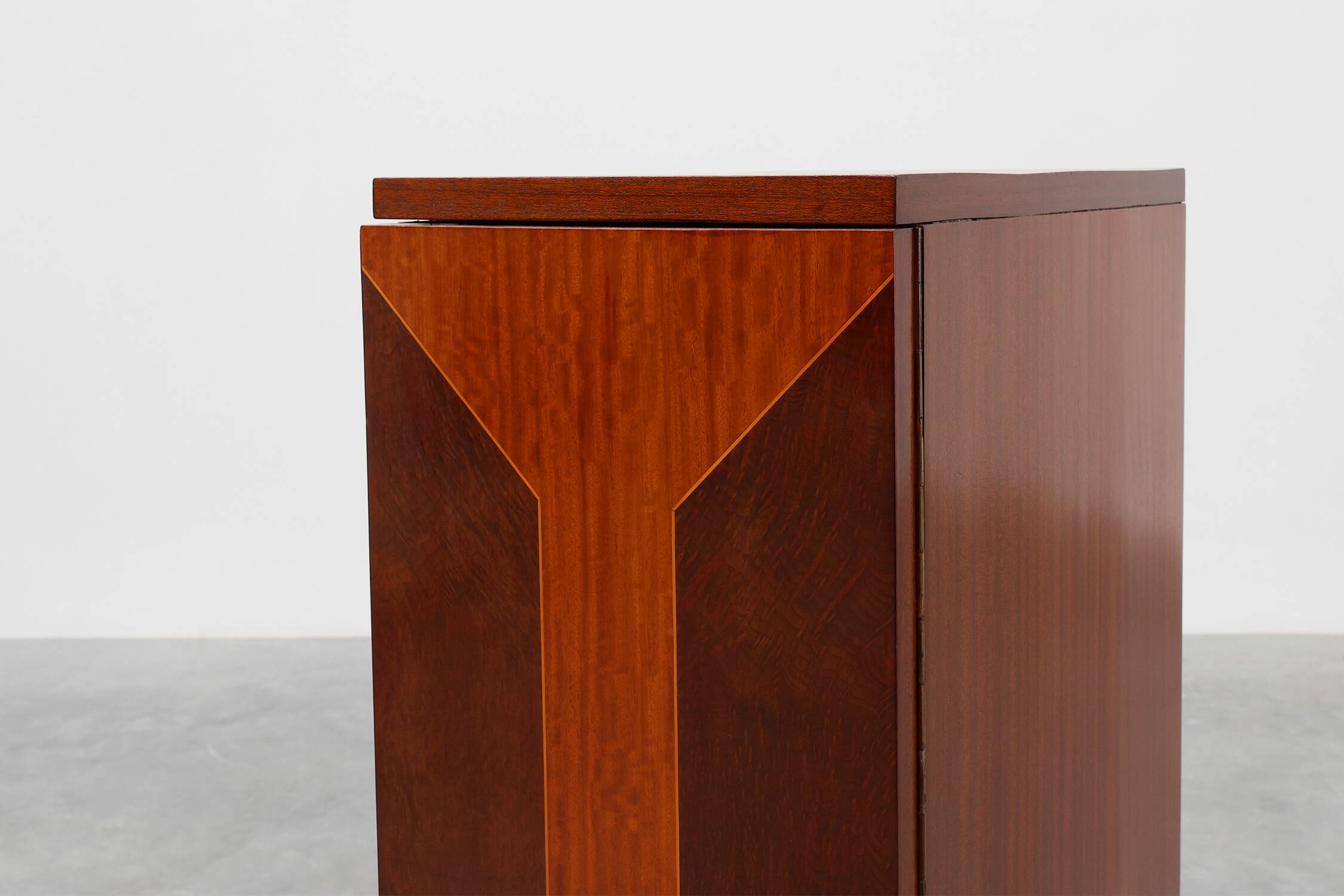 Unique Art Deco cabinet with veneer wood inlay, France 1920s