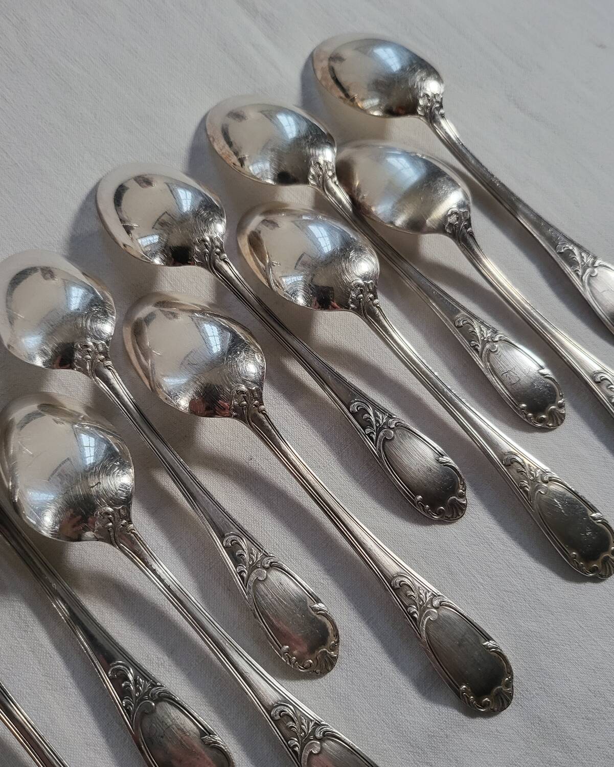 12 Small Silver Metal Spoons SOH