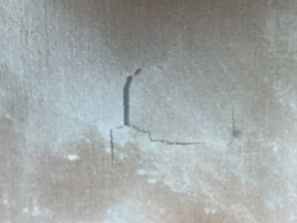 huile sur toile - Marine, Cuirassé sur mer houleuse, signé Poncelet