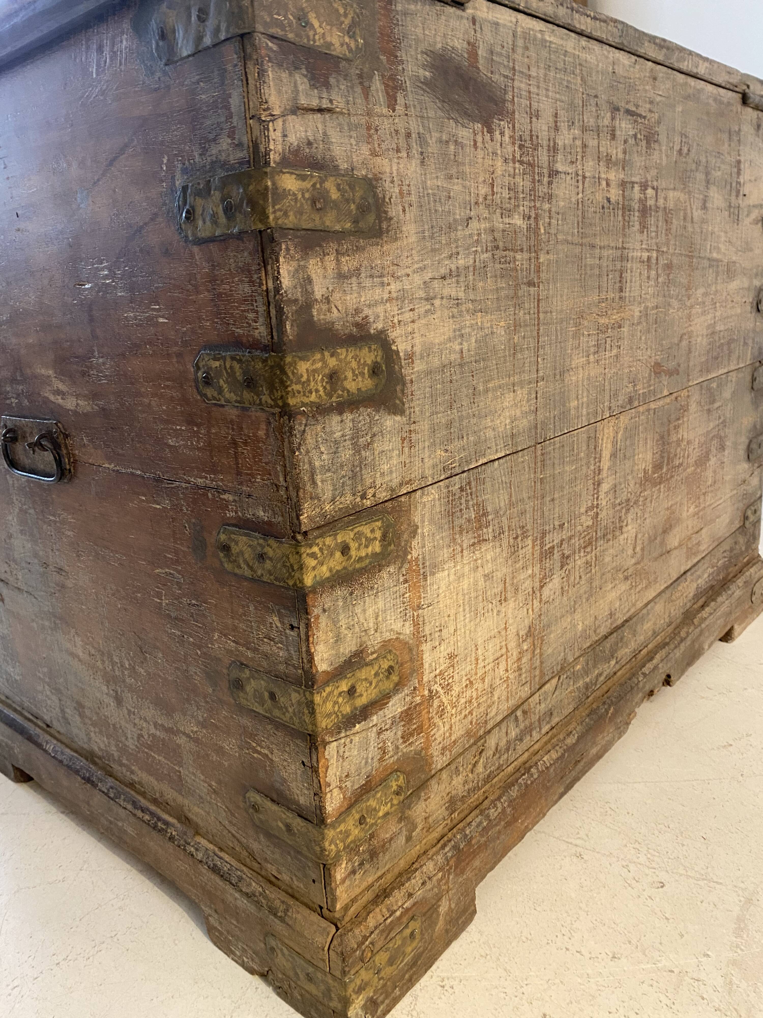 Old Indian wooden chest