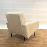 Set of 2 reupholstered Guariche armchairs, Airborne edition