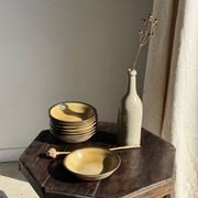 Bouteille vintage en grès beige moucheté H31