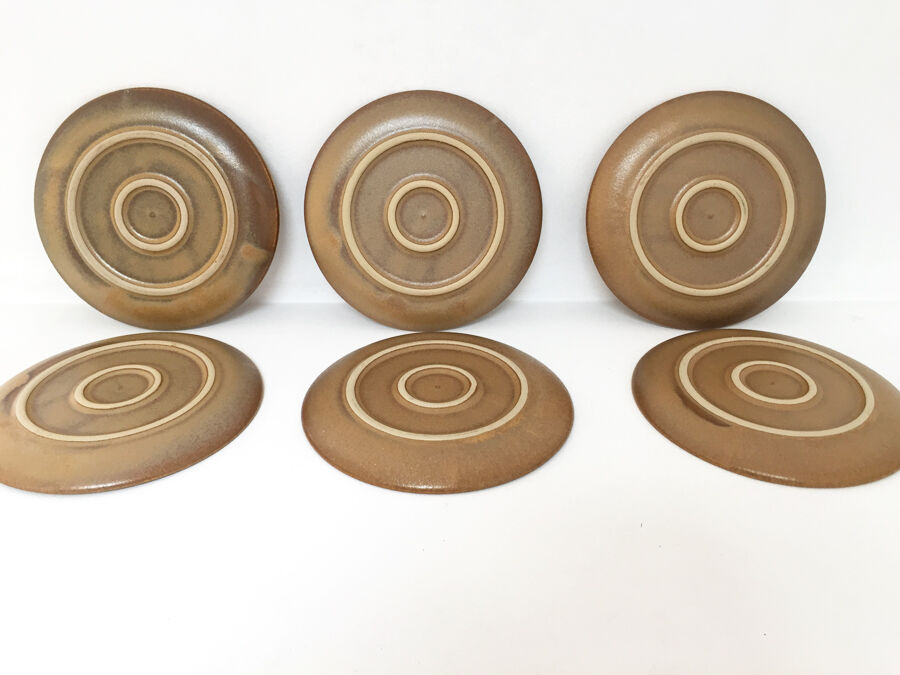 6 vintage sandstone plates, 1970