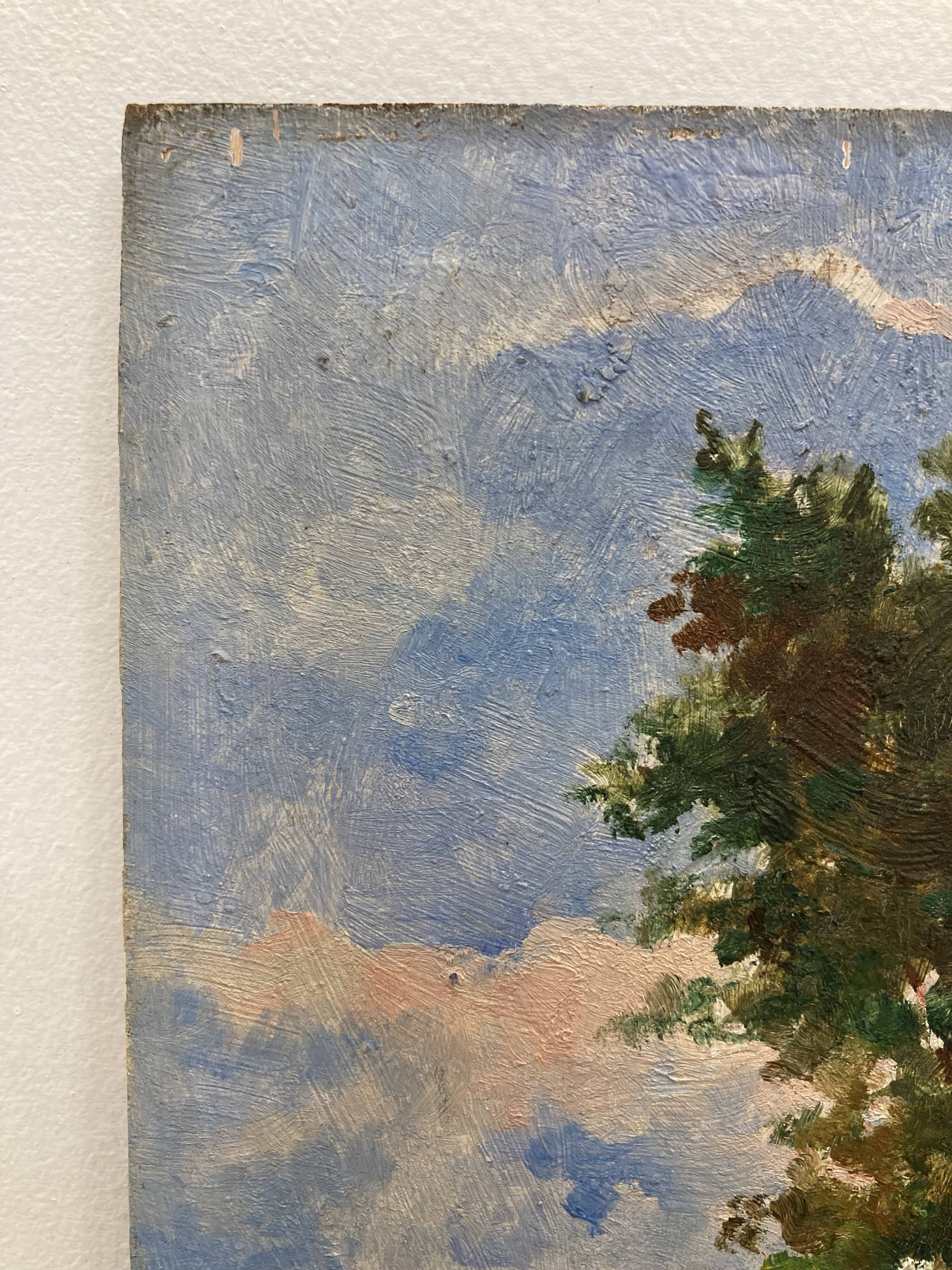 Huile sur bois vintage