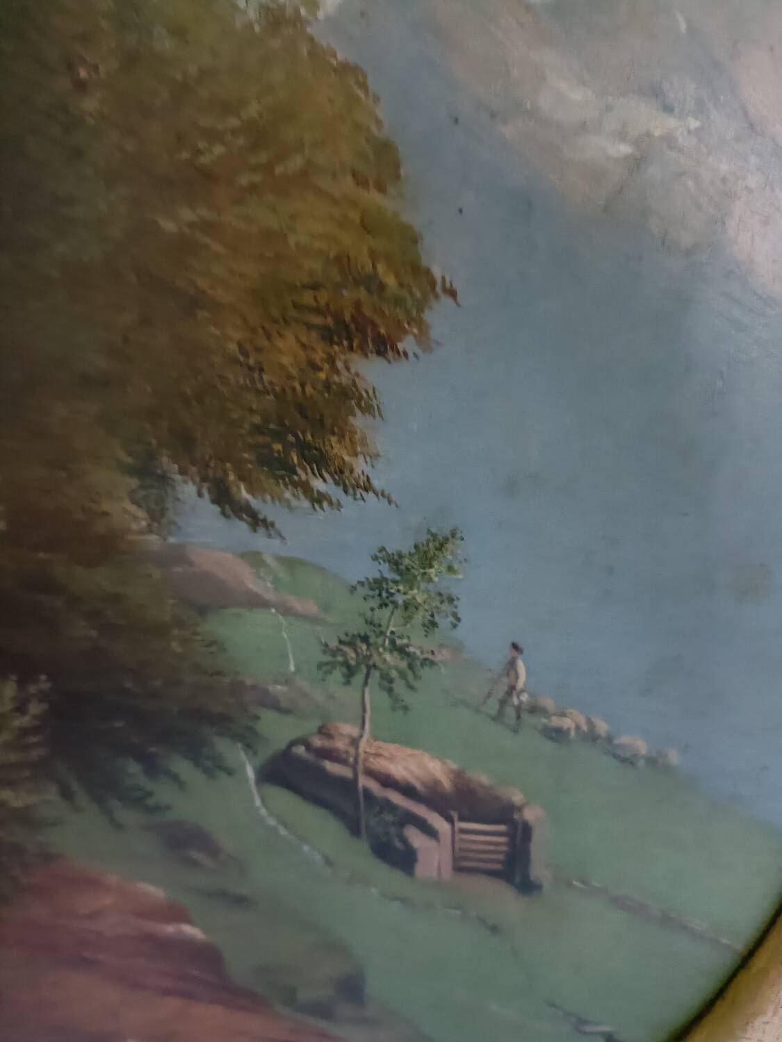 Oil on panel, signed Lataste, 19th century. Mountain