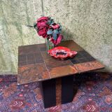 Brutalist retro vintage stone coffee table