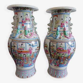 CHINA pair of baluster vases