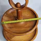 Fruit bowl with two trays in turned wood design