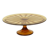 Amber Art Deco Cake Platter / Pastry Dish – Depression Glass