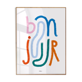 Affiche murale avec le mot Bonjour 30cmx40cm