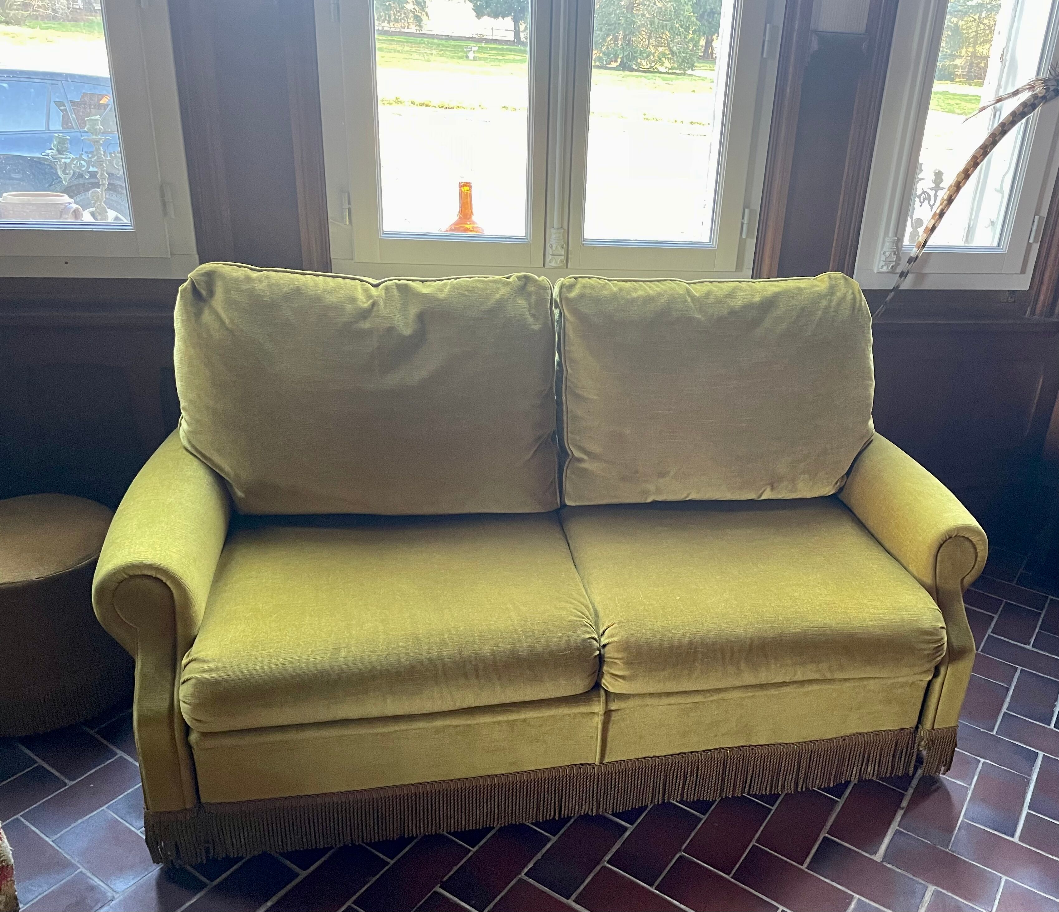 Vintage velvet sofa bed