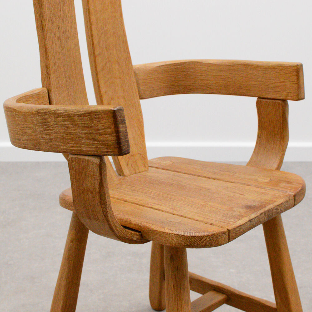Oak brutalist chair 70s