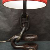 Vintage 1960s navy liner chain lamp red light