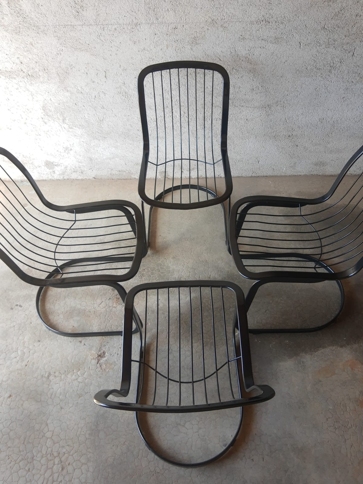 Set de 4 chaises vintage Cidue Italie années 70