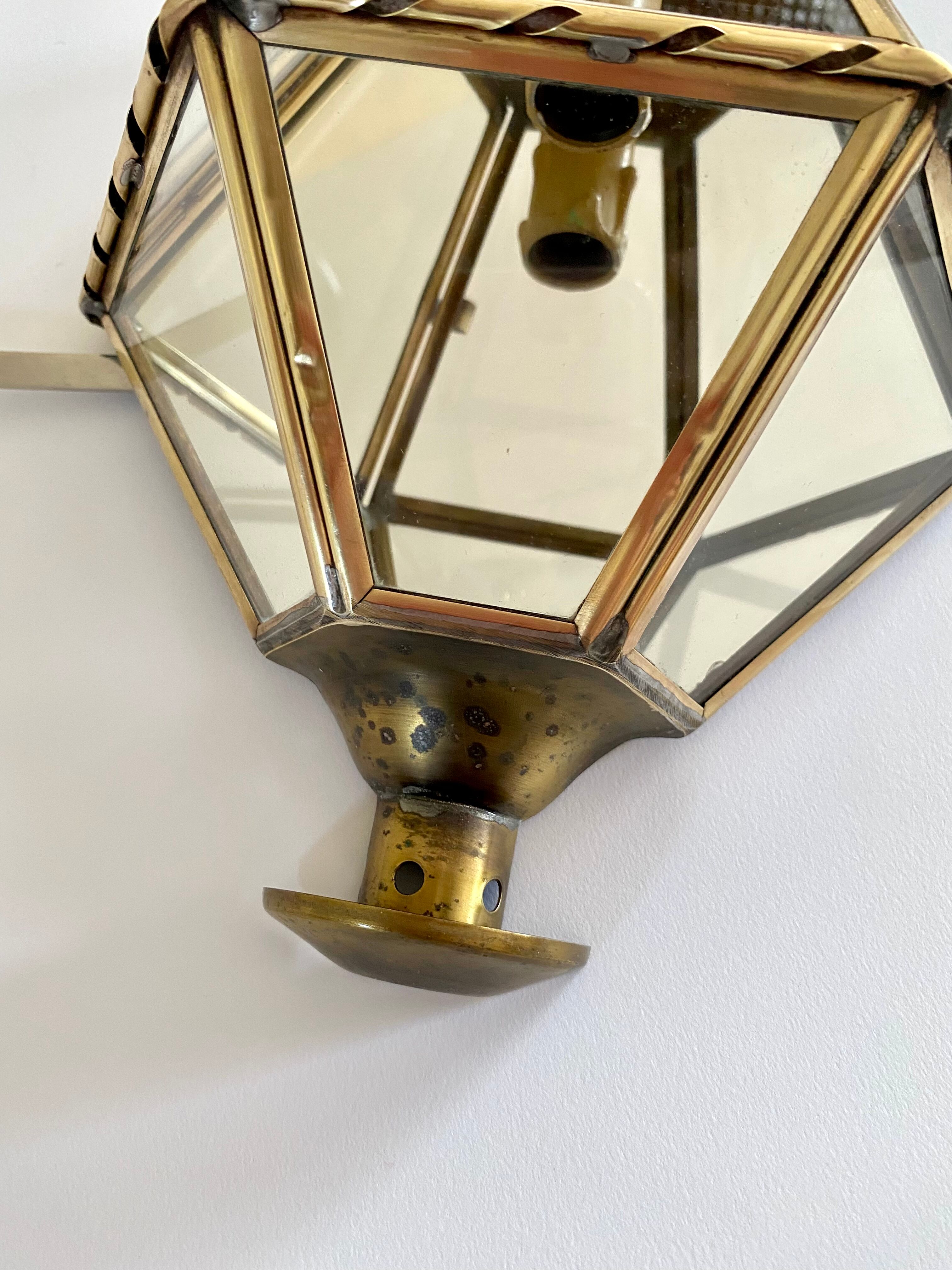 Mirror wall lamp, brass 50s