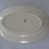 Oval flat earthenware blue flowers 519112 Badonviller