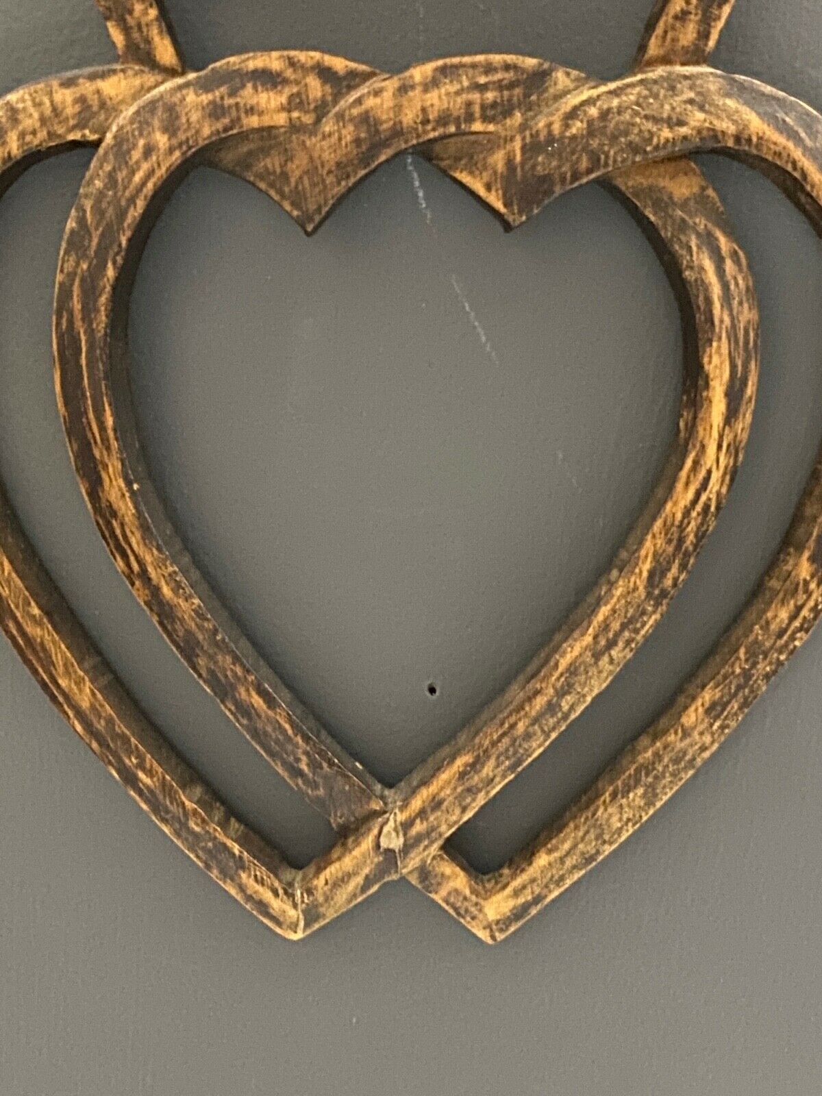 Heart vendeen wood carved xxeme folk art