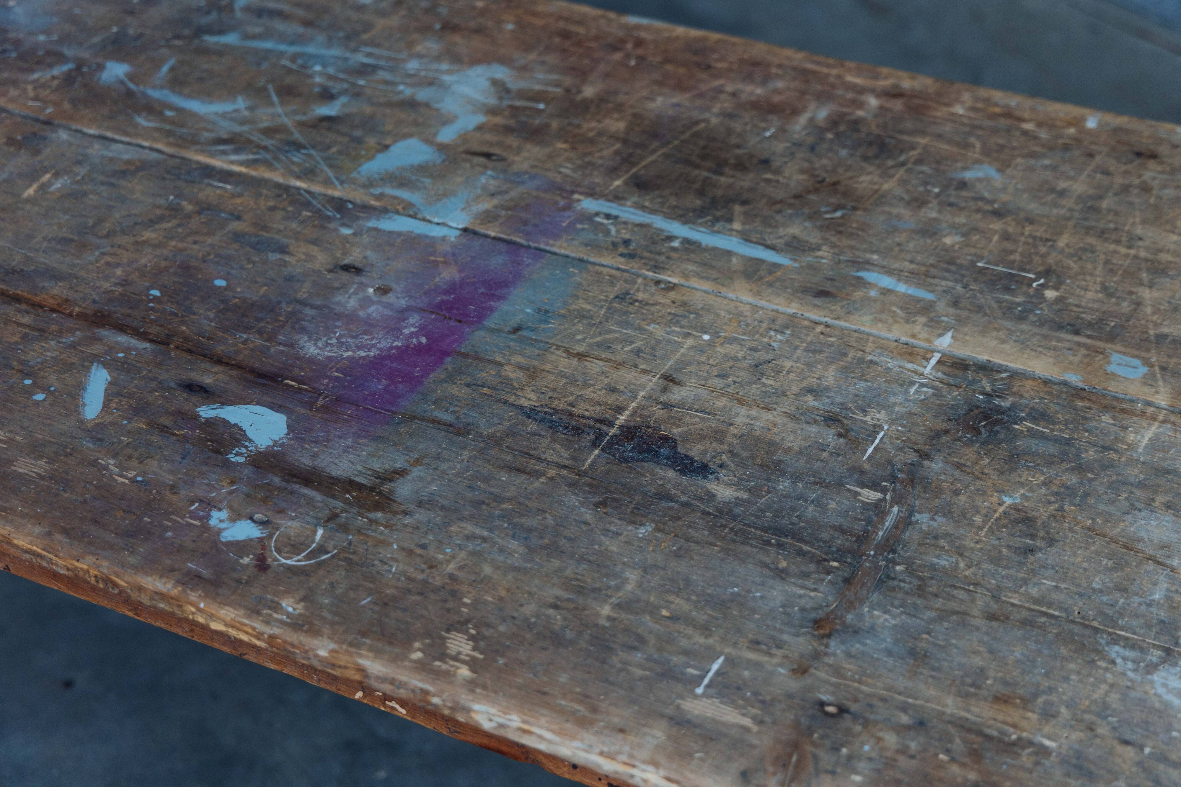 Rustic Primitive Farmhouse Dining Table, France, 19th Century