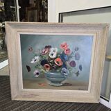 Large oil on canvas "Anemones"